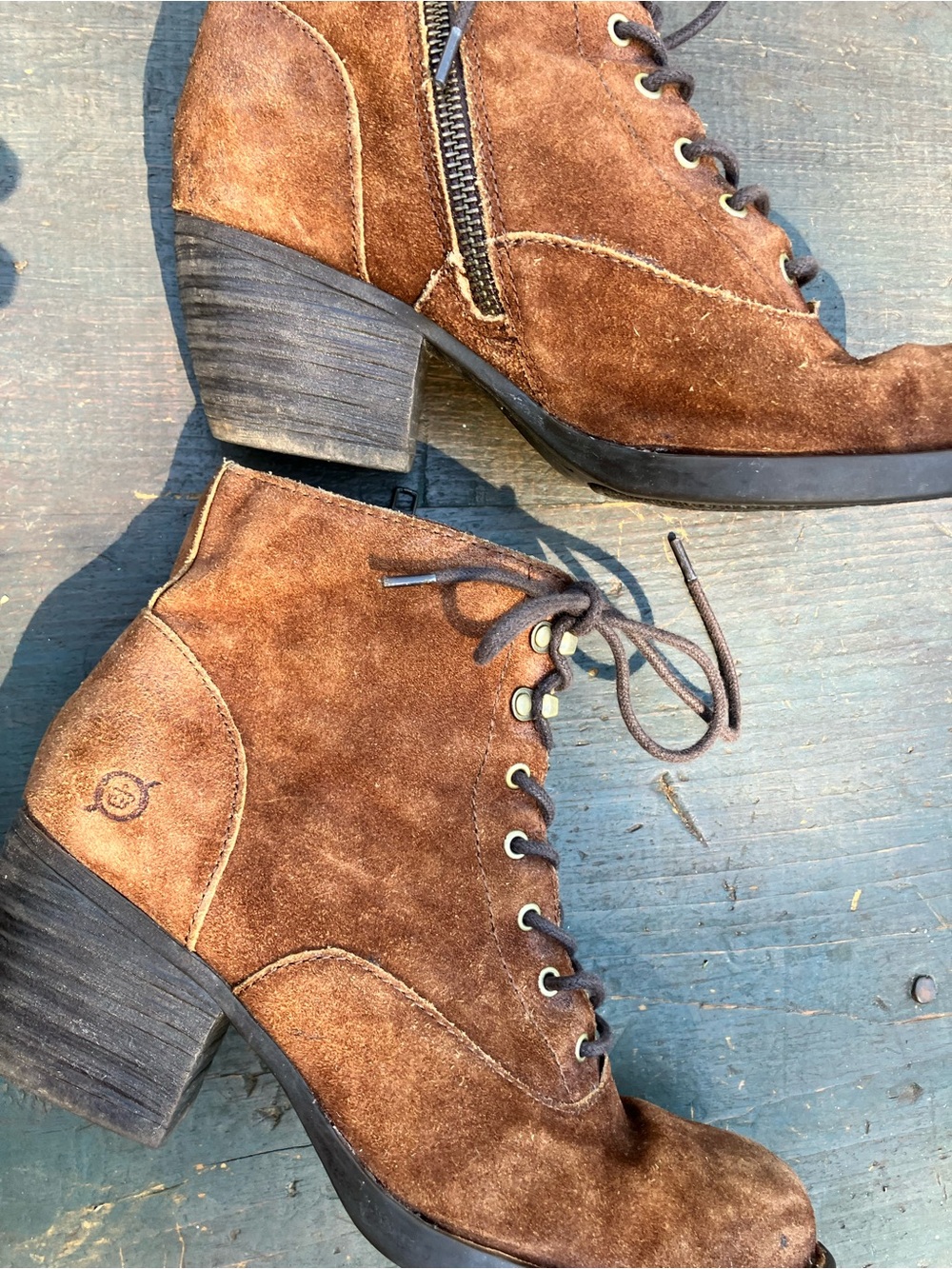 Born Witchy Woman Suede Boots Laces and Zips Beautiful Condition Size 7